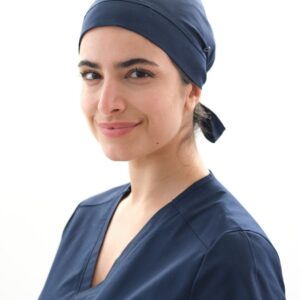 Cuffia-Kay_c-blue-navy- Cuffietta in cotone - Donna