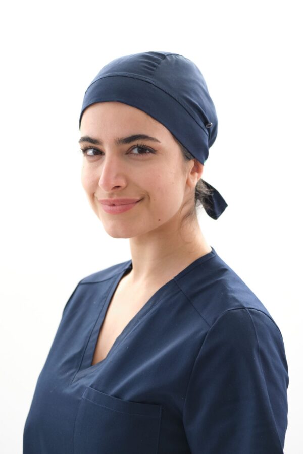 Cuffia-Kay_c-blue-navy- Cuffietta in cotone - Donna