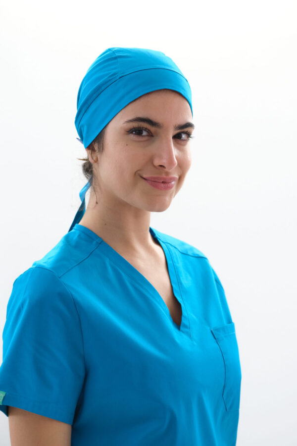 Cuffia-Kay_c-teal- Cuffietta in cotone - Donna